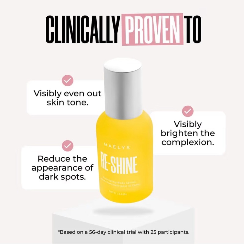 New MAËLYS RE-SHINE Illuminating Body Serum - Hyaluronic Acid Body Serum 3.5 oz - Picture 3 of 9